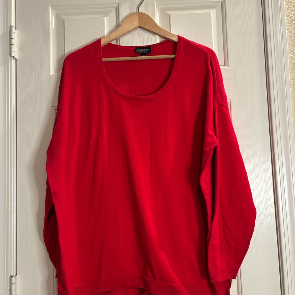 Lane Bryant Bold Red Scoop Neck Sweater